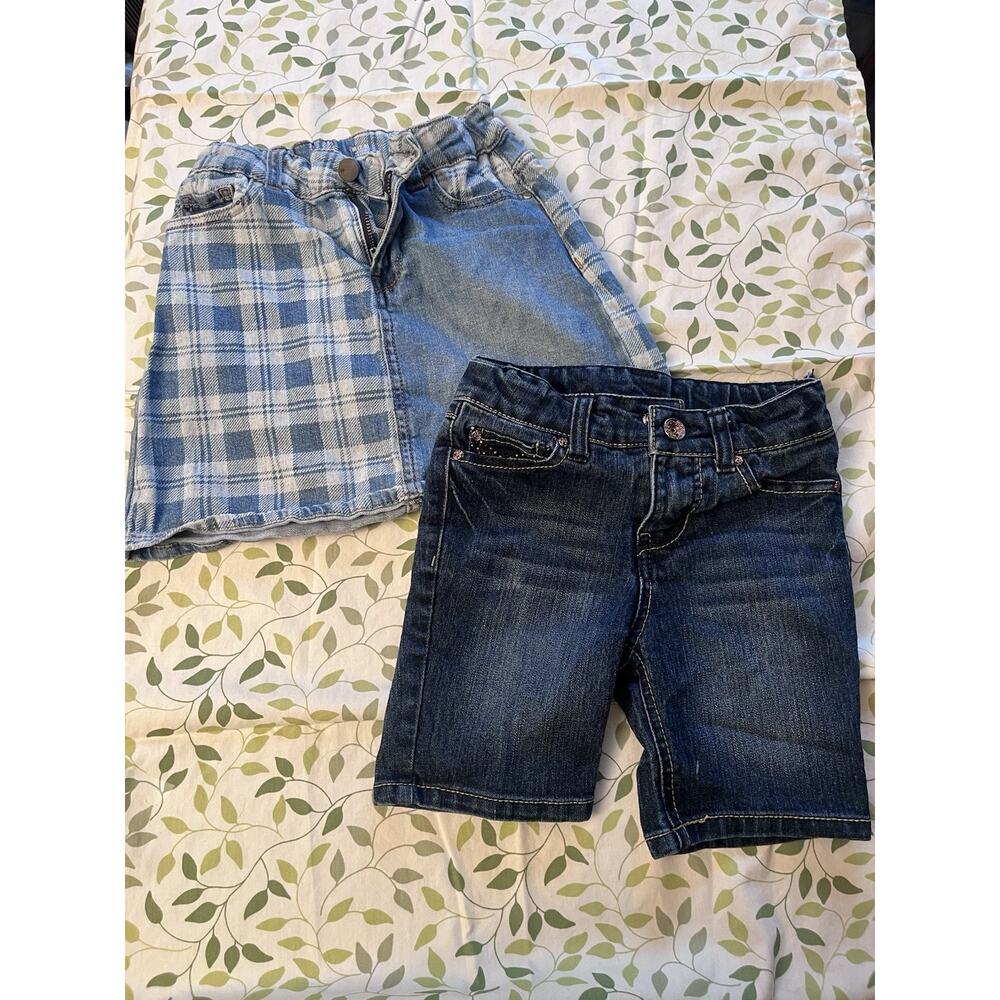 Girls denim shorts size 7/8 Cherokee Medium Skirt Lot Blue